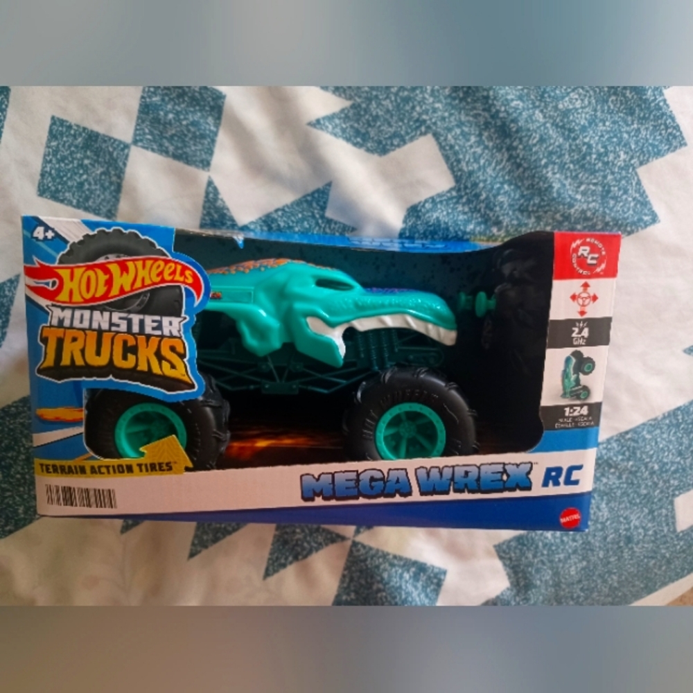 BNIB Mattel Hot Wheels Mega Wrex RC Car  Monster Truck - Blue and Black